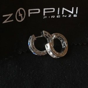 Sterling and Cz hugger (huggie) earrings